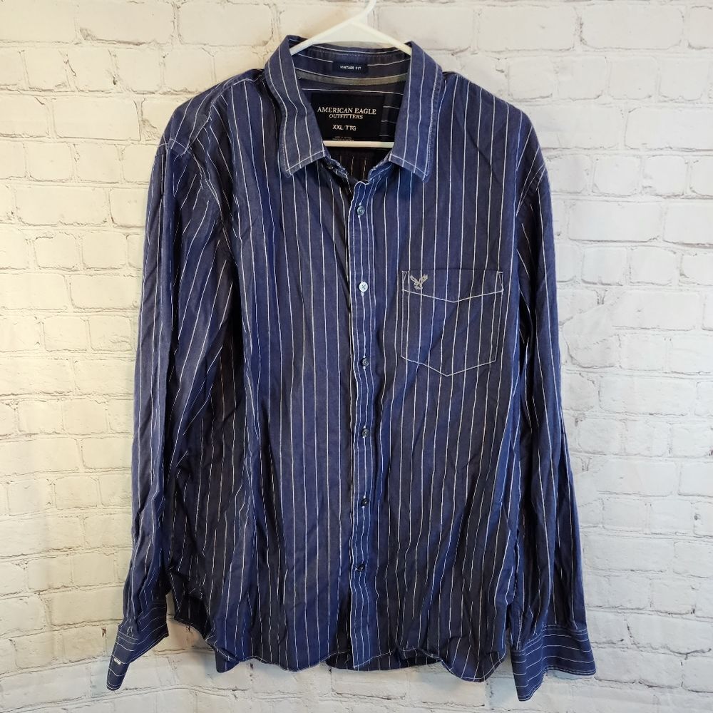 Men's American Eagle "Vintage Fit" longsleeve button down shirt, size XXL